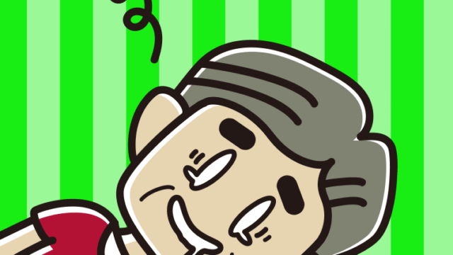 気絶するおじさんのイラスト【色、背景あり】PNG