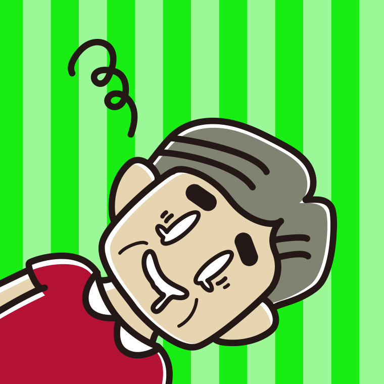 気絶するおじさんのイラスト【色、背景あり】PNG