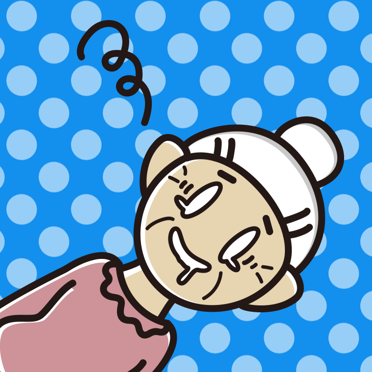 気絶するおばあさんのイラスト【色、背景あり】PNG