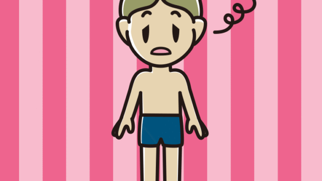 ぼーっとするスクール水着の小学生男子のイラスト【色、背景あり】PNG