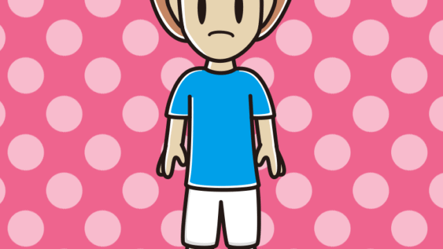 困るサッカーのユニフォーム姿の女性のイラスト【色、背景あり】PNG