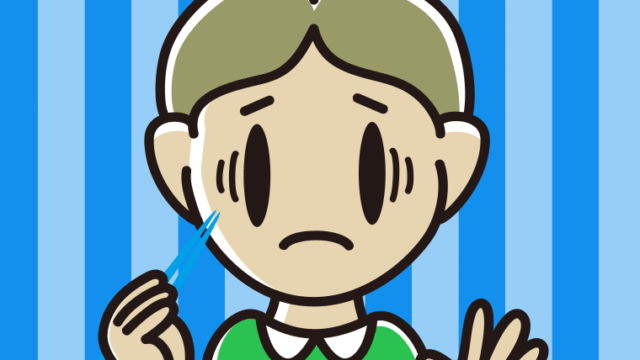 お箸で困る小学生男子のイラスト【色、背景あり】PNG