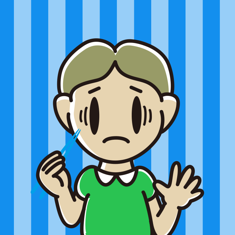 お箸で困る小学生男子のイラスト【色、背景あり】PNG