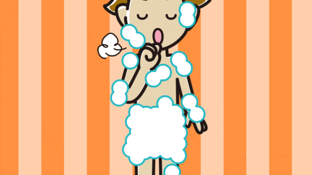 咳払いする泡だらけの男子高校生のイラスト【色、背景あり】PNG