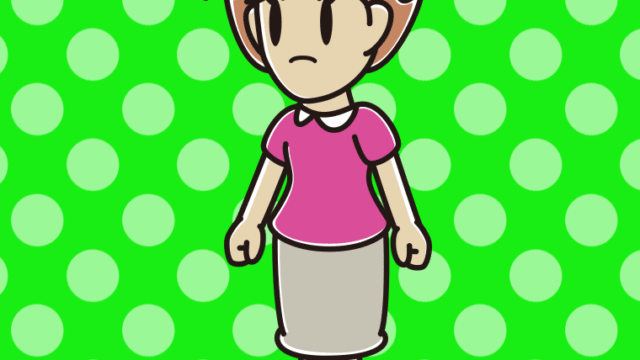 怒りながら歩く女性のイラスト【色、背景あり】PNG