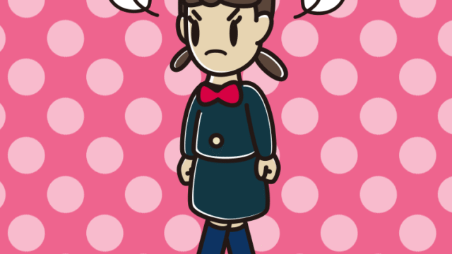 怒りながら歩く女子中学生のイラスト【色、背景あり】PNG