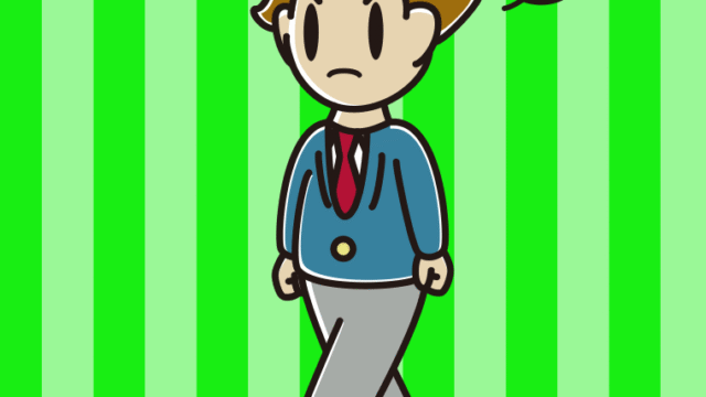 怒りながら歩く男子高校生のイラスト【色、背景あり】PNG