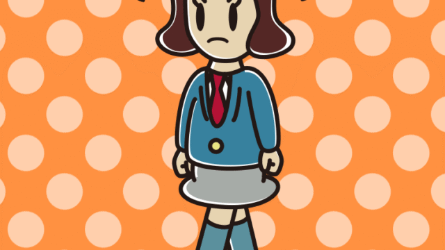 怒りながら歩く女子高校生のイラスト【色、背景あり】PNG