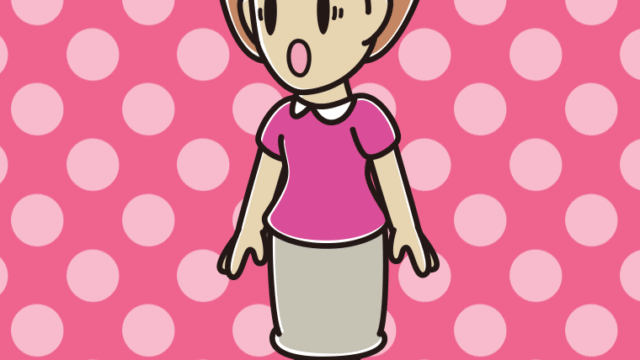 歩いていて驚く女性のイラスト【色、背景あり】PNG