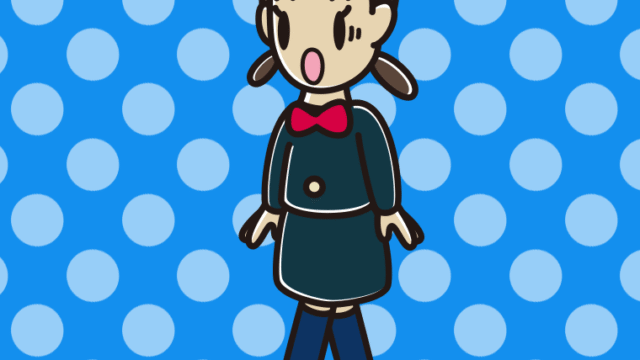 歩いていて驚く女子中学生のイラスト【色、背景あり】PNG