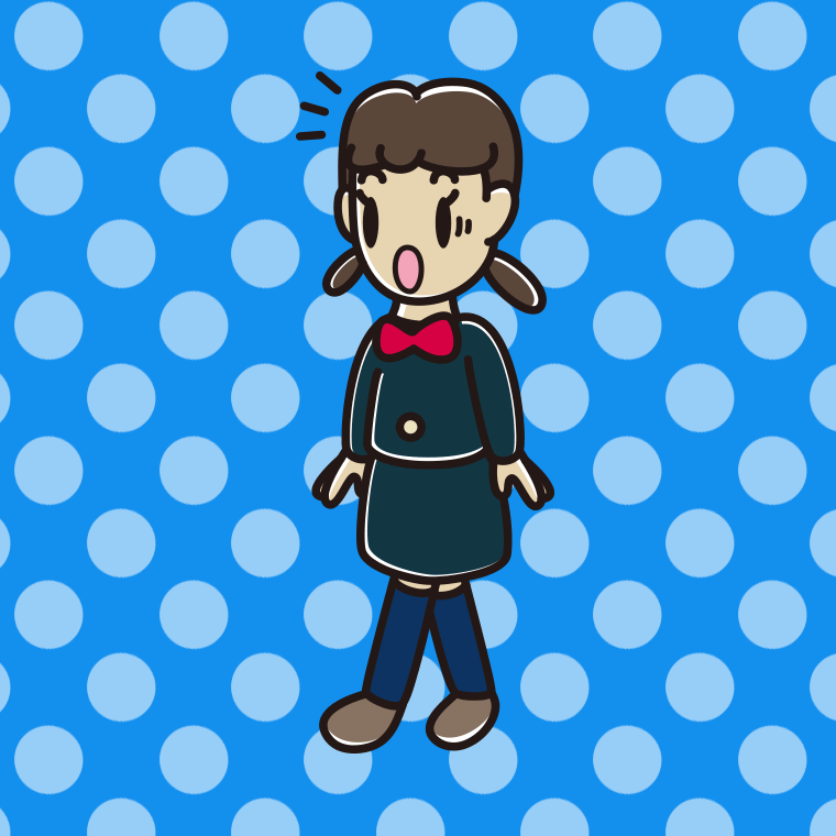 歩いていて驚く女子中学生のイラスト【色、背景あり】PNG