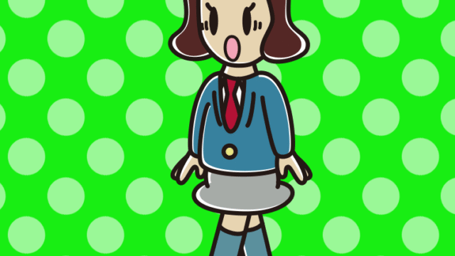 歩いていて驚く女子高校生のイラスト【色、背景あり】PNG