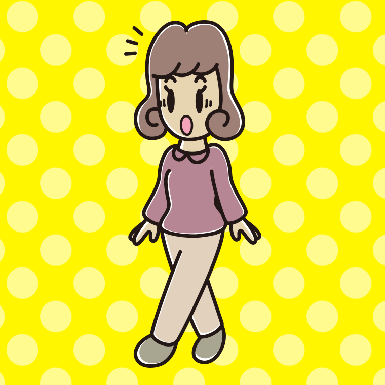 歩いていて驚く女子大学生のイラスト【色、背景あり】PNG