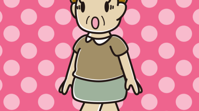 歩いていて驚くおばさんのイラスト【色、背景あり】PNG