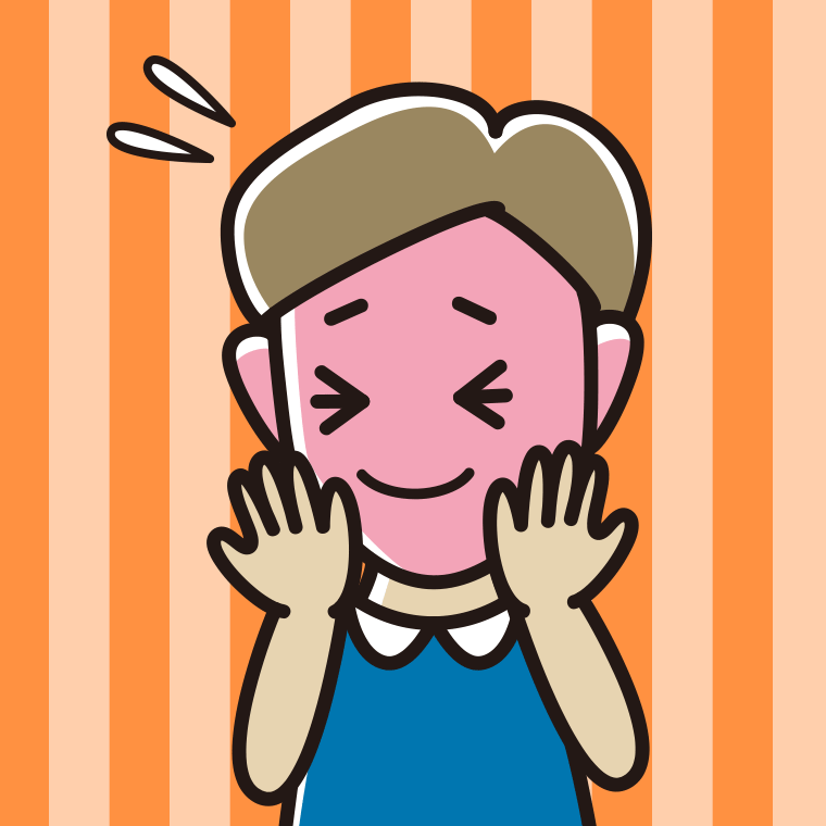 恥ずかしがる男性のイラスト【色、背景あり】PNG