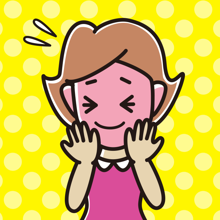 恥ずかしがる女性のイラスト【色、背景あり】PNG