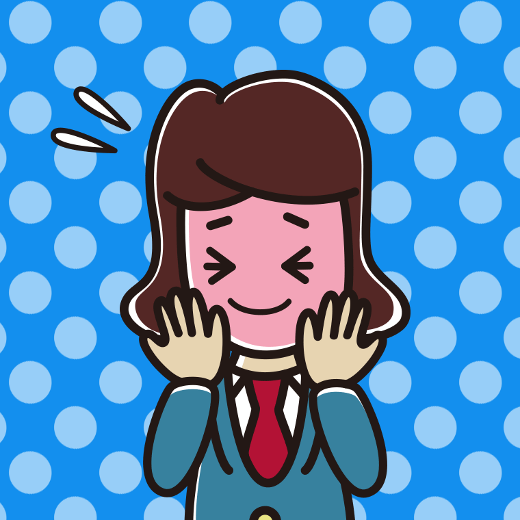 恥ずかしがる女子高校生のイラスト【色、背景あり】PNG