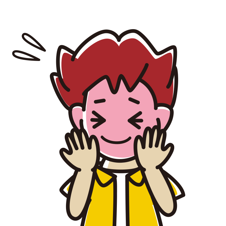 恥ずかしがる男子大学生のイラスト【色あり、背景なし】透過PNG