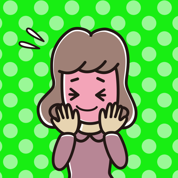 恥ずかしがる女子大学生のイラスト【色、背景あり】PNG