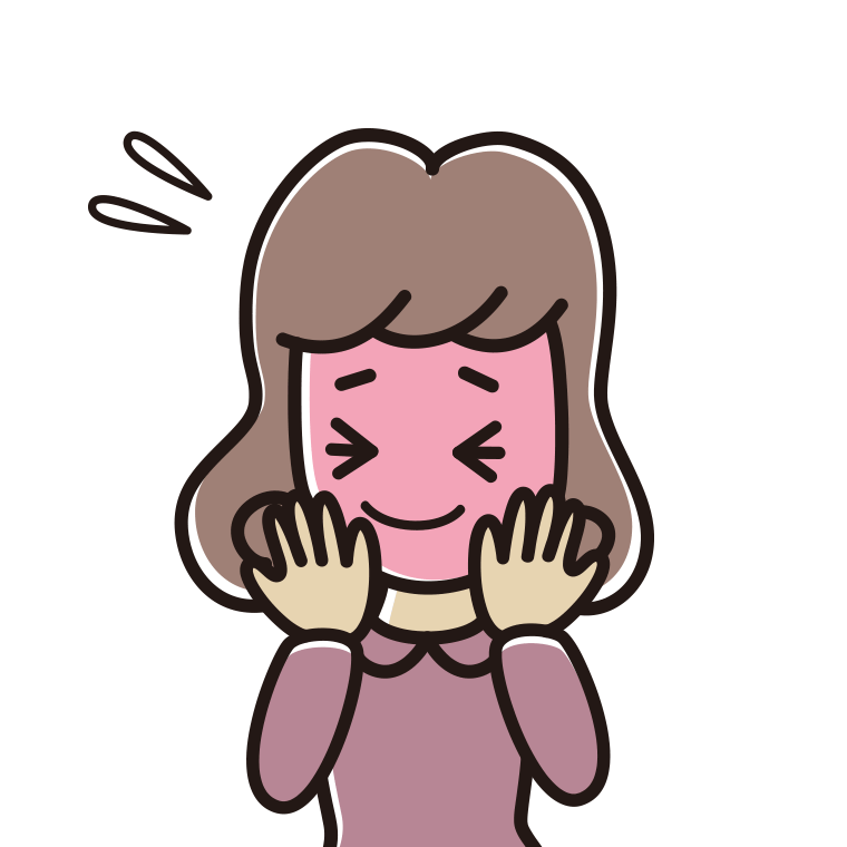 恥ずかしがる女子大学生のイラスト【色あり、背景なし】透過PNG
