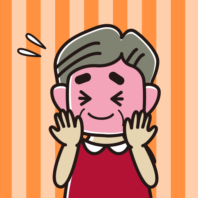 恥ずかしがるおじさんのイラスト【色、背景あり】PNG