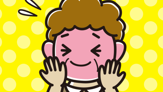 恥ずかしがるおばさんのイラスト【色、背景あり】PNG