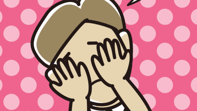 ショックで顔を隠す男性のイラスト【色、背景あり】PNG