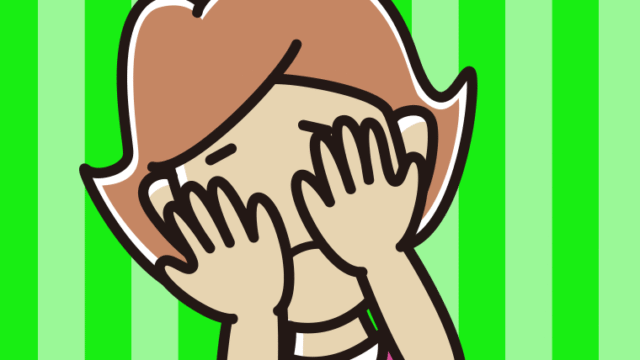 ショックで顔を隠す女性のイラスト【色、背景あり】PNG