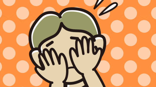 ショックで顔を隠す小学生男子のイラスト【色、背景あり】PNG