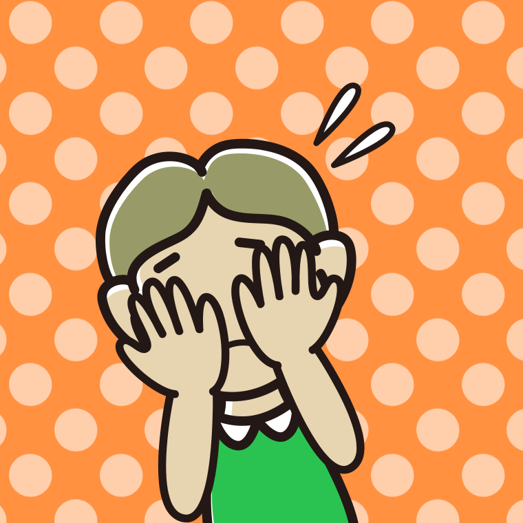 ショックで顔を隠す小学生男子のイラスト【色、背景あり】PNG