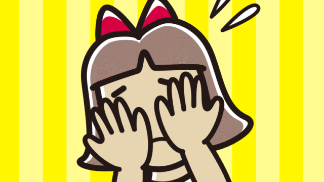 ショックで顔を隠す小学生女子のイラスト【色、背景あり】PNG