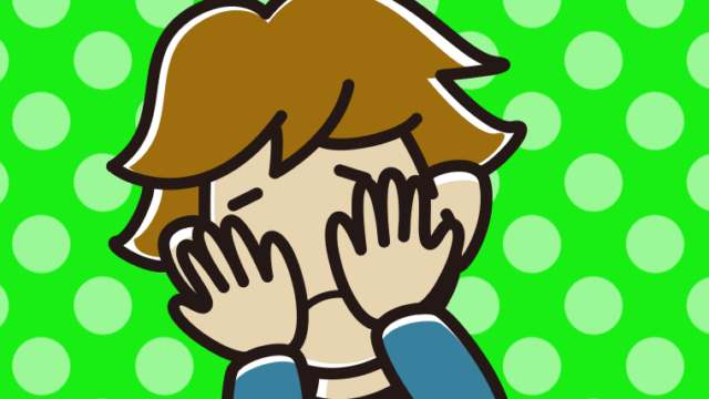 ショックで顔を隠す男子高校生のイラスト【色、背景あり】PNG