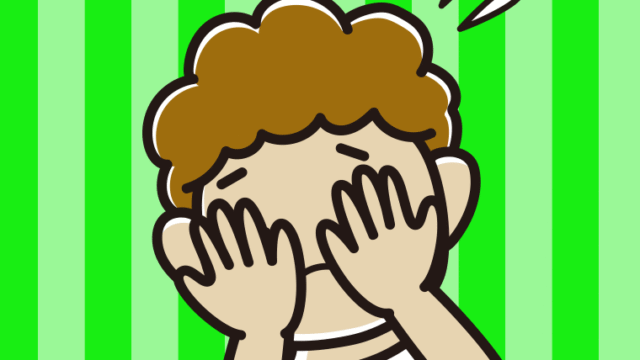 ショックで顔を隠すおばさんのイラスト【色、背景あり】PNG