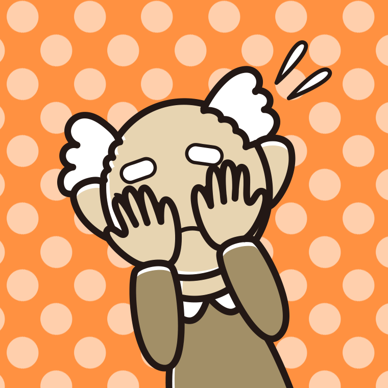 ショックで顔を隠すおじいさんのイラスト【色、背景あり】PNG