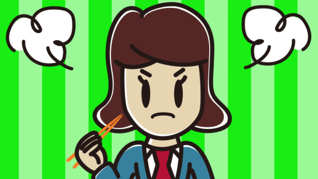 怒りながら食事をする女子高校生のイラスト【色、背景あり】PNG