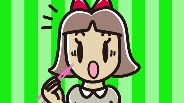 食事中に驚く小学生女子のイラスト【色、背景あり】PNG