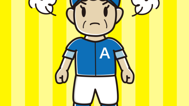 怒る野球のユニフォーム姿のおばさんのイラスト【色、背景あり】PNG