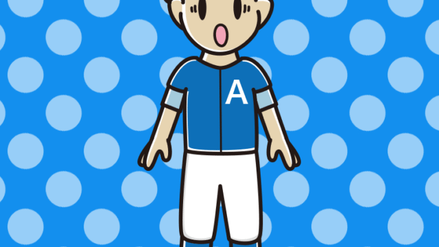 驚く野球のユニフォーム姿の男子大学生のイラスト【色、背景あり】PNG