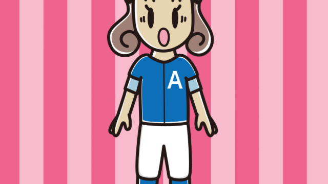 驚く野球のユニフォーム姿の女子大学生のイラスト【色、背景あり】PNG