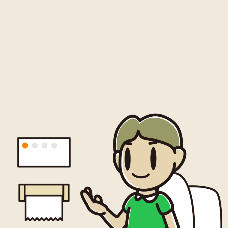 トイレで案内する小学生男子のイラスト【色、背景あり】PNG
