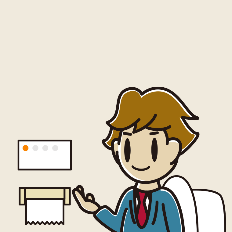 トイレで案内する男子高校生のイラスト【色、背景あり】PNG
