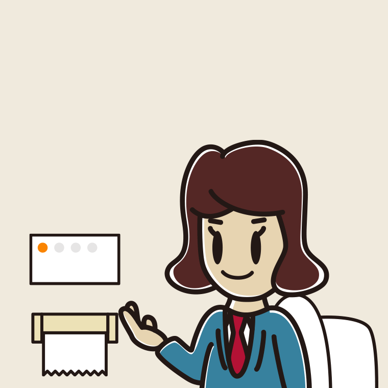 トイレで案内する女子高校生のイラスト【色、背景あり】PNG