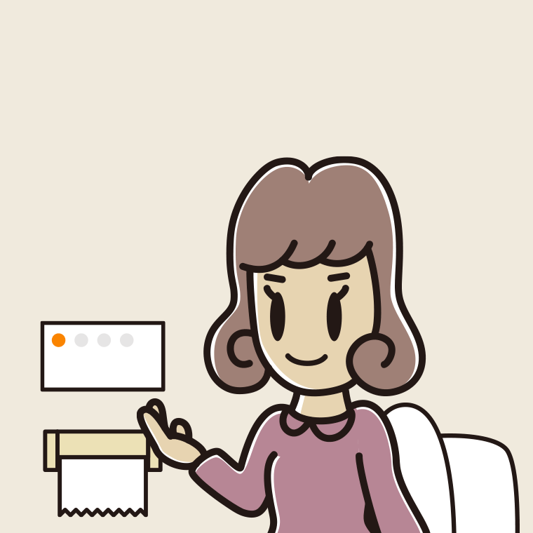 トイレで案内する女子大学生のイラスト【色、背景あり】PNG