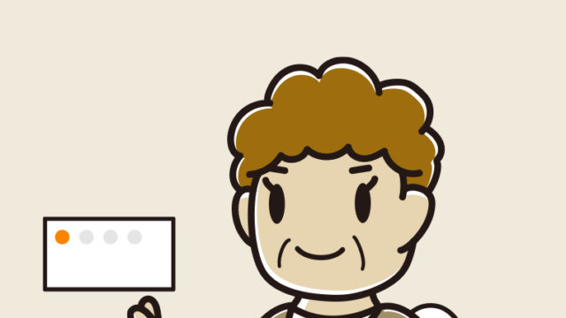 トイレで案内するおばさんのイラスト【色、背景あり】PNG