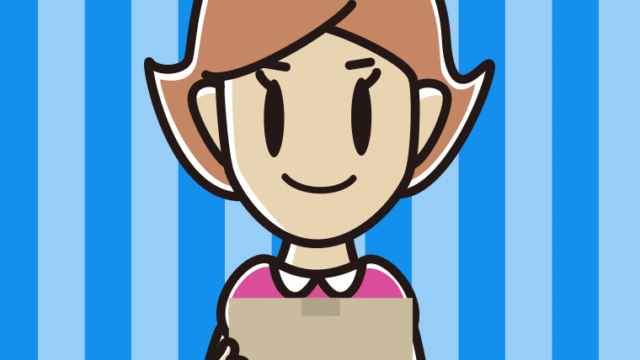 段ボール箱を持つ女性のイラスト【色、背景あり】PNG