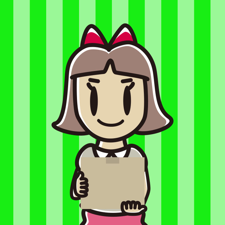 段ボール箱を持つ小学生女子のイラスト【色、背景あり】PNG