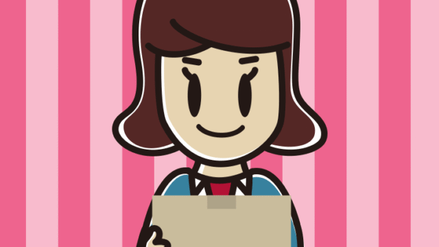 段ボール箱を持つ女子高校生のイラスト【色、背景あり】PNG