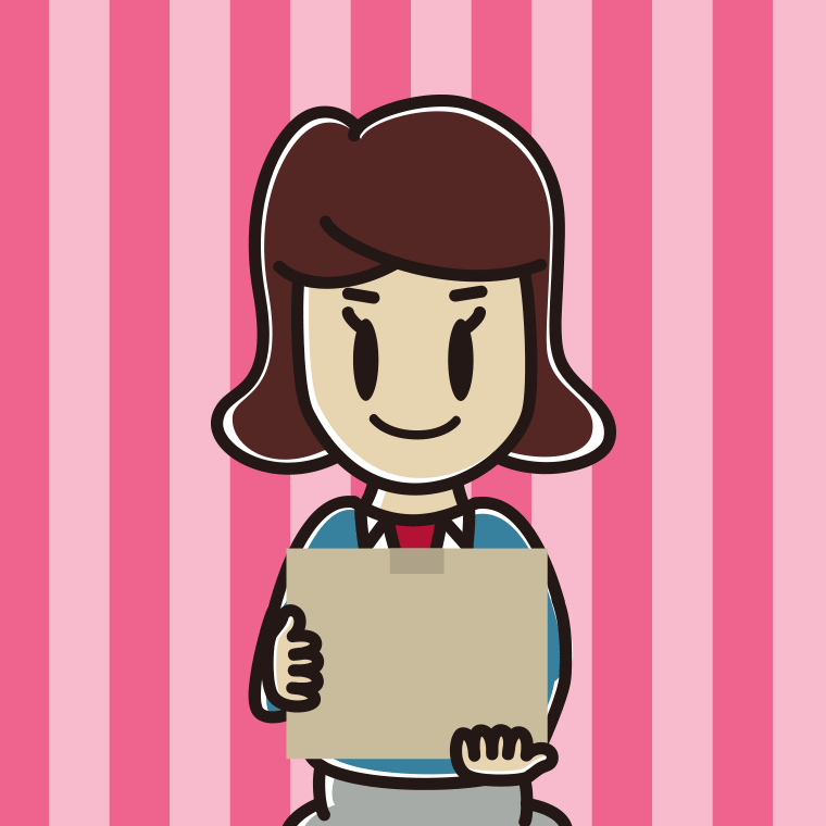 段ボール箱を持つ女子高校生のイラスト【色、背景あり】PNG