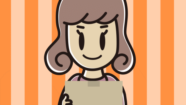 段ボール箱を持つ女子大学生のイラスト【色、背景あり】PNG