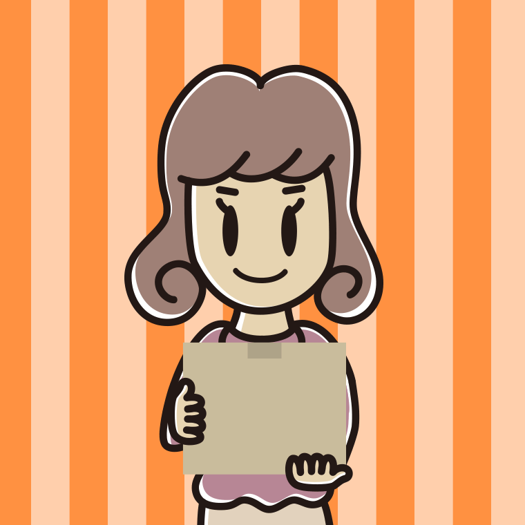 段ボール箱を持つ女子大学生のイラスト【色、背景あり】PNG